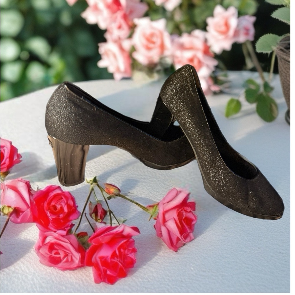 Elegant DONNA SERENA BLACK GLITTER Heels